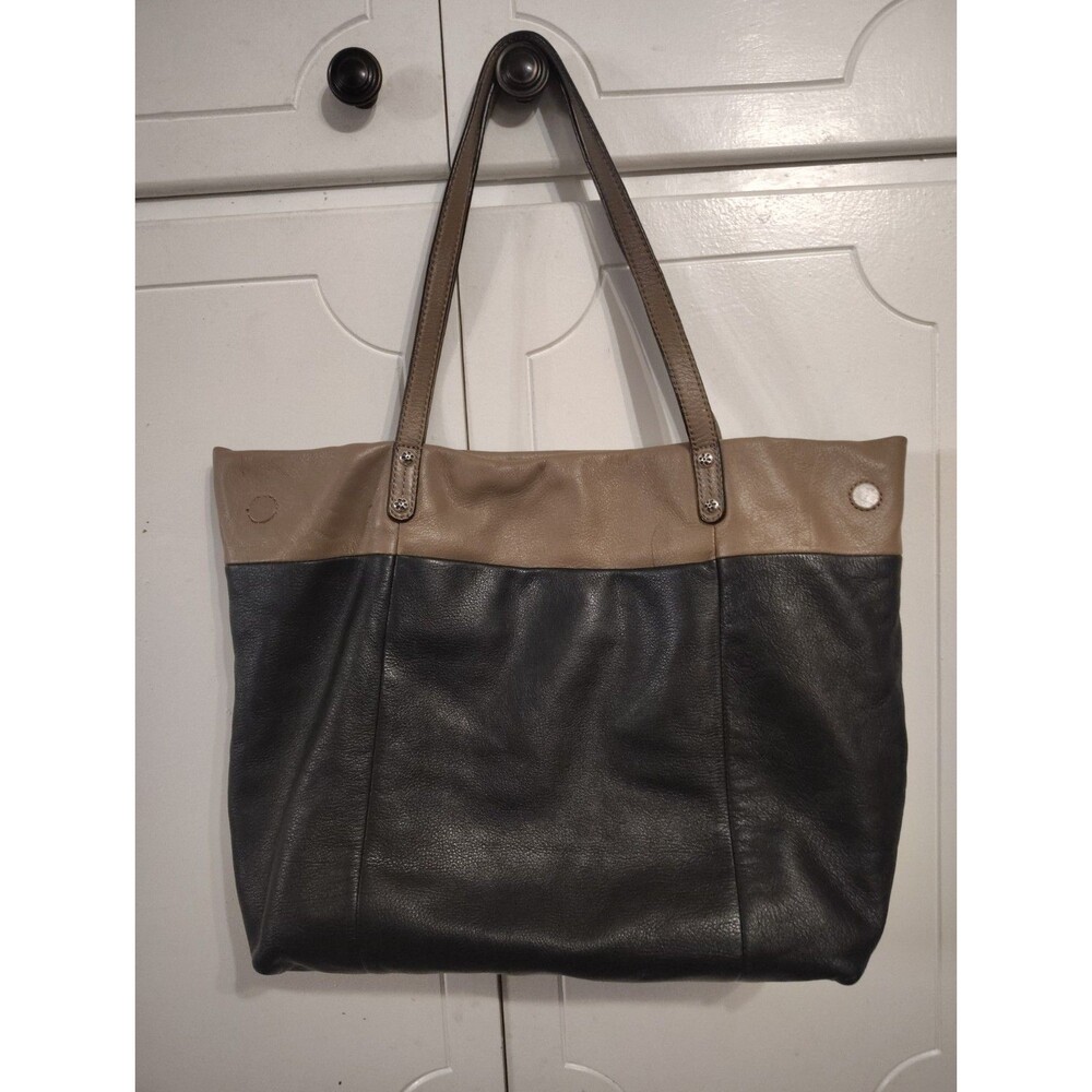Brighton 2 toned Leather Satchel Purse  Handbag Tote Bag Brown